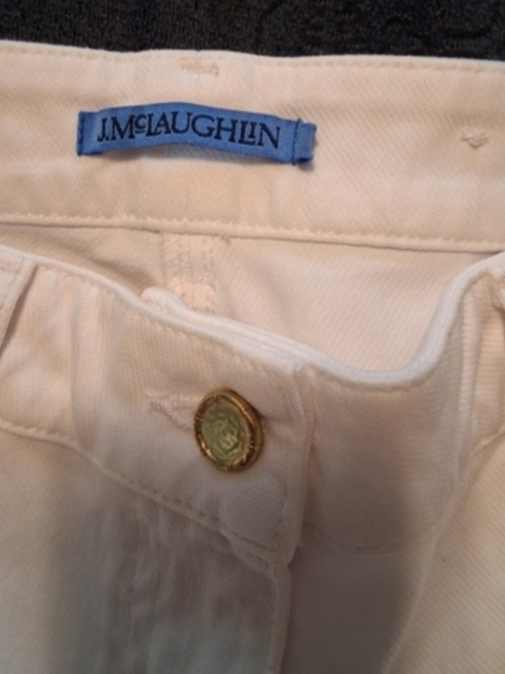 J. McLaughlin Cream Straight-Leg Jeans - Picture 2 of 3